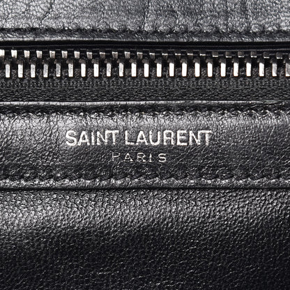Saint Laurent Sheepskin Matelasse Chevron Monogram Medium College Bag Black 6 of 12