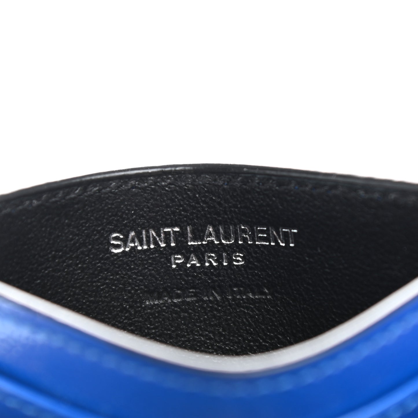 Patent Grain De Poudre Matelasse Monogram Credit Card Case Blue Majorelle