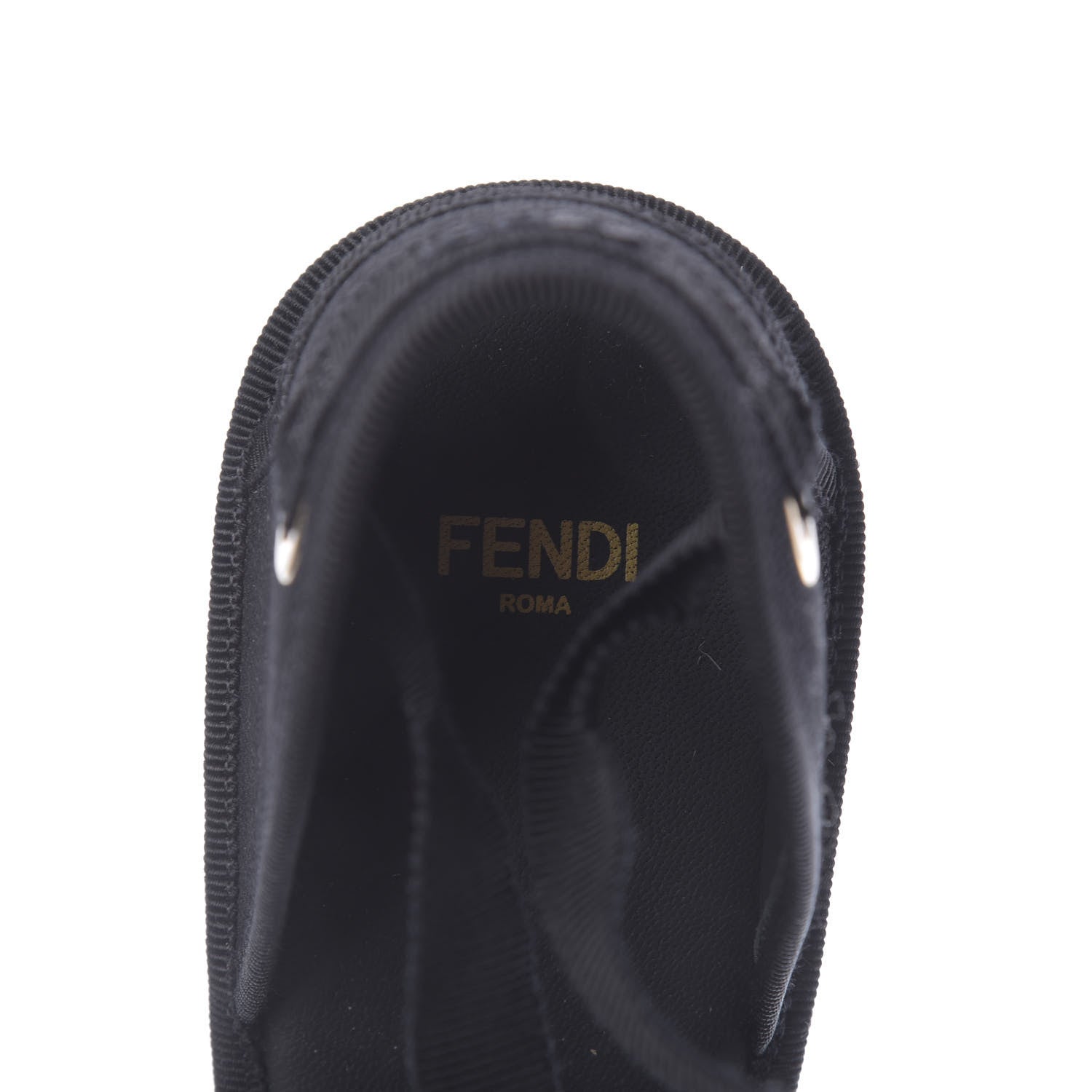 Fendi Canvas FF Embroidered Roma Ankle Wrap Espadrille Wedges 38 Black 9 of 9