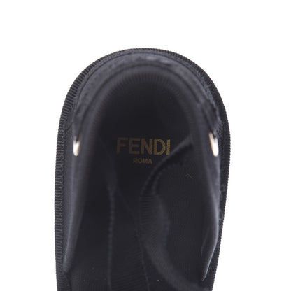 Fendi Canvas FF Embroidered Roma Ankle Wrap Espadrille Wedges 38 Black 9 of 9