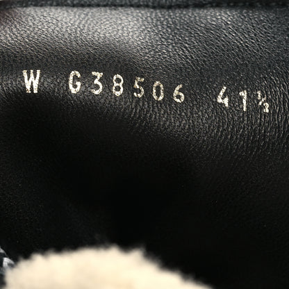 Chanel Lambskin Shearling Suede CC High Lace Up Boots 41.5 Black 6 of 8