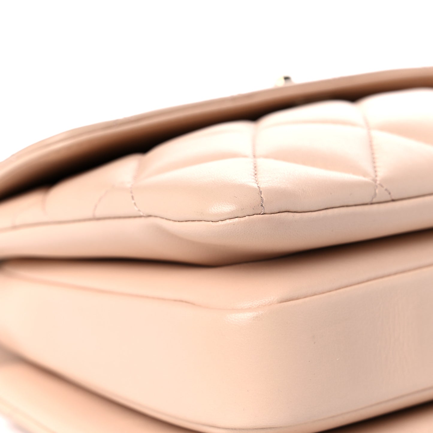 Lambskin Quilted Small Trendy CC Dual Handle Flap Bag Beige