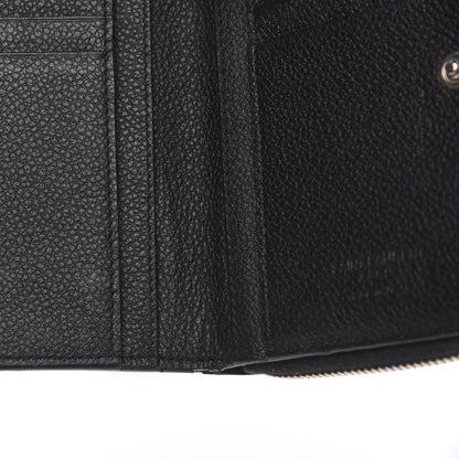 Saint Laurent Grained Calfskin Rive Gauche Compact Zip Around Wallet Black 9 of 9