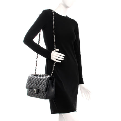 Chanel Caviar Quilted Jumbo Double Flap Black 2 of 8