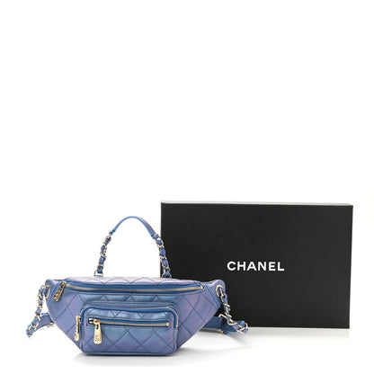 Chanel Iridescent Calfskin Quilted All About Waist Belt Bag Blue 11 of 11