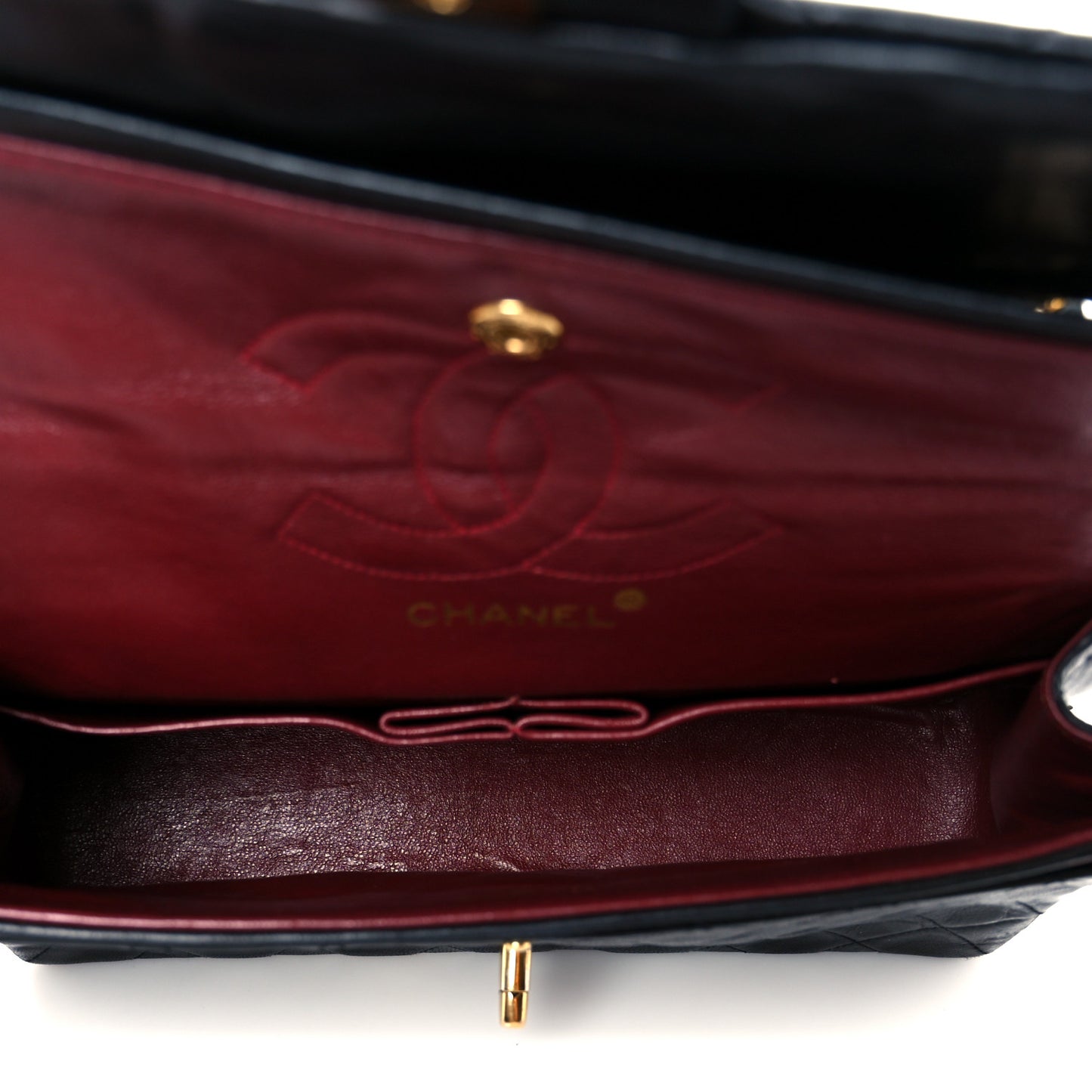 Lambskin Quilted Small Double Flap Black