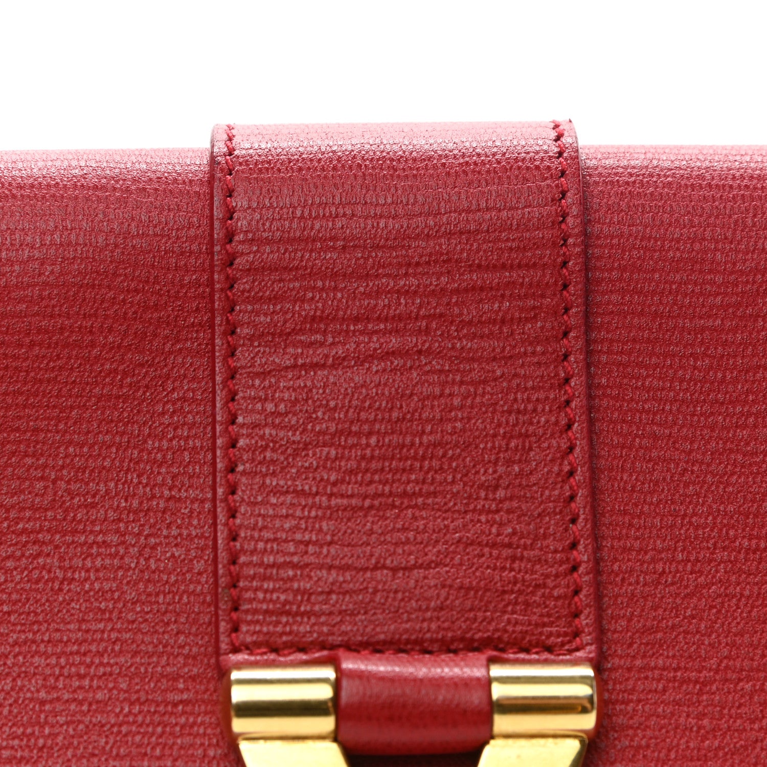 Saint Laurent Textured Calfskin Classic Y Ligne Clutch Red 12 of 13