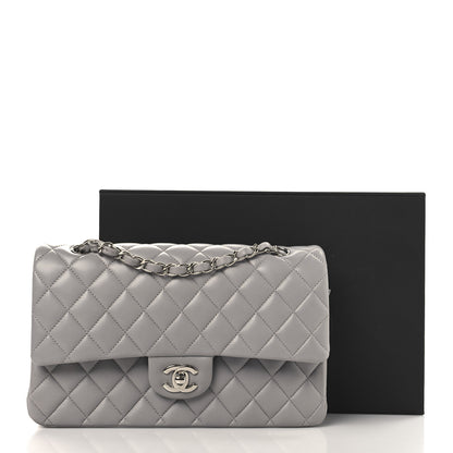 Chanel Lambskin Quilted Medium Double Flap Grey 12 of 12