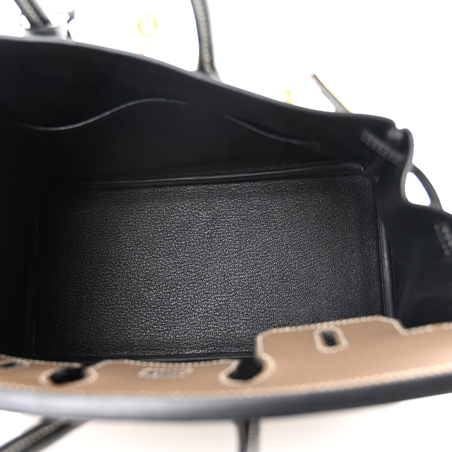 Hermes Epsom Horseshoe Birkin 25 Etoupe Black 5 of 11