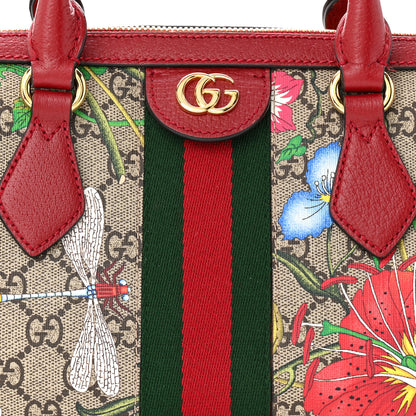 Gucci GG Supreme Monogram Flora Web Medium Ophidia Boston Red 8 of 11