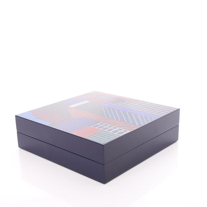 Hermes Lacquered Wood Large A Walk in The City Box Evening Bleu Nuit 5 of 9