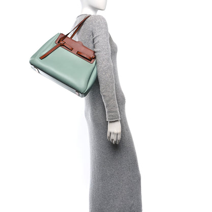 Loewe Boxcalf Lazo Tote Blue Tan 2 of 9