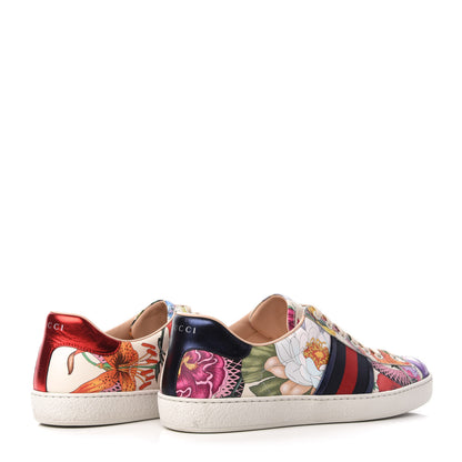 Gucci Calfskin Web Flora Snake Mens Ace Sneakers 11 White Multicolor 4 of 9