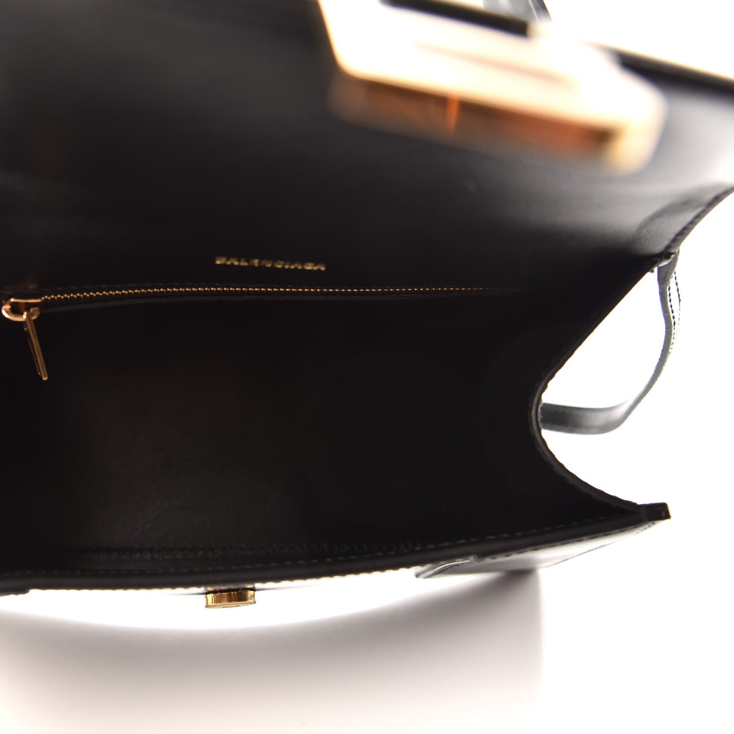 Balenciaga Shiny Box Calfskin Small Hourglass Top Handle Bag Black 5 of 9
