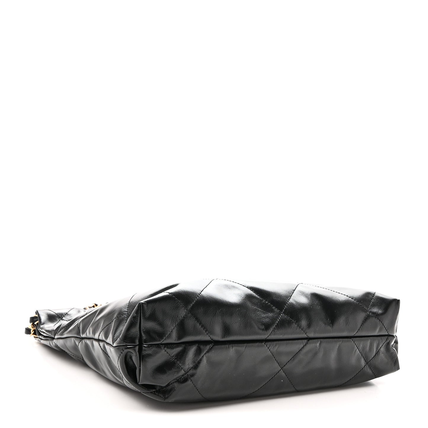 Shiny Calfskin Quilted Small Chanel 22 Black