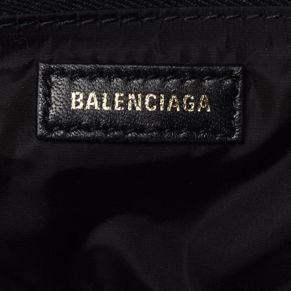 Balenciaga Textured Sport Nylon Logo Embroidered S Wheel Gym Bag Black Bleu Navy 6 of 8