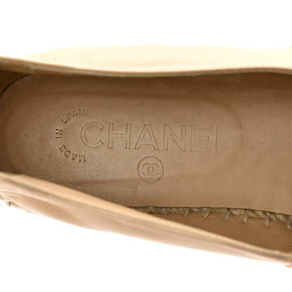 Chanel Lambskin CC Espadrilles 38 Beige Black 7 of 9