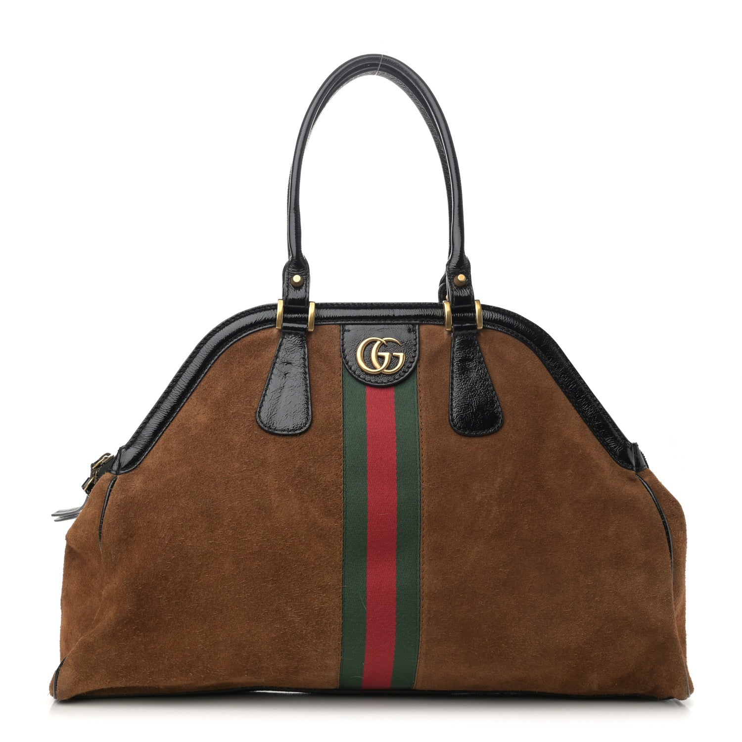 Gucci Suede Ophidia Large Re(Belle) Top Handle Bag Nocciola Black 1 of 13