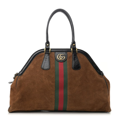Gucci Suede Ophidia Large Re(Belle) Top Handle Bag Nocciola Black 1 of 13