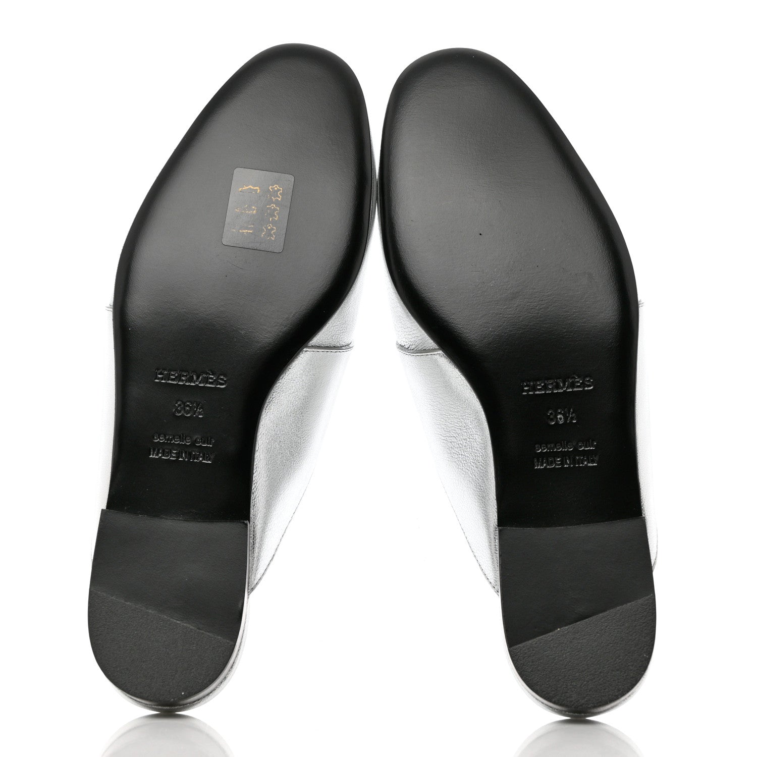 Hermes Metallic Goatskin Rivoli Mules 36 Gris Argente 5 of 9
