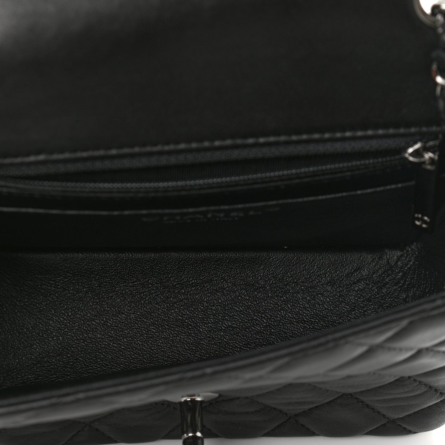 Lambskin Quilted Mini Square Flap Black