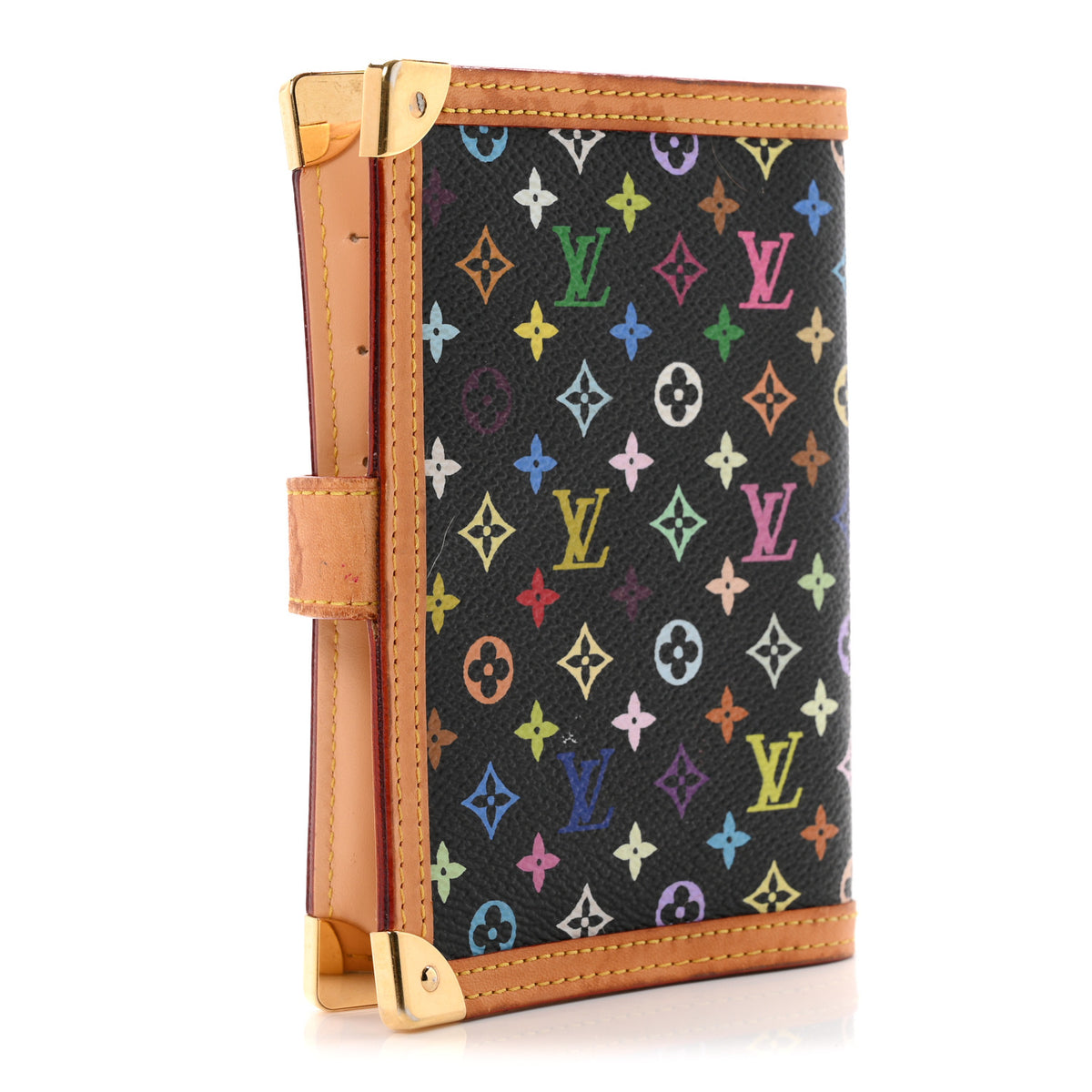 Monogram Multicolor Small Ring Agenda Cover Black