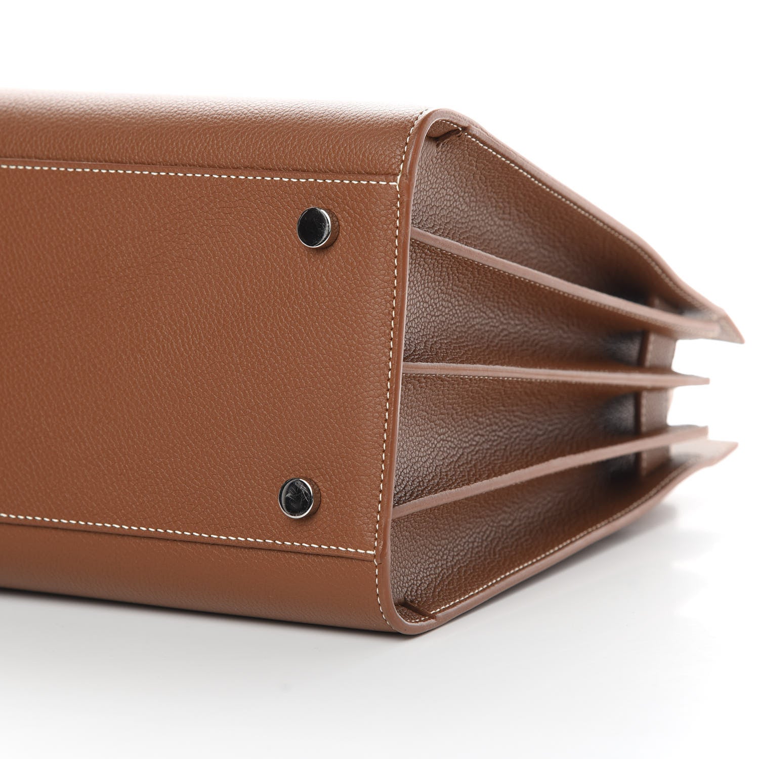 Saint Laurent Grained Calfskin Topstitch Small Sac De Jour Cognac 10 of 11