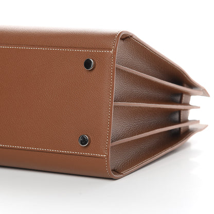 Saint Laurent Grained Calfskin Topstitch Small Sac De Jour Cognac 10 of 11