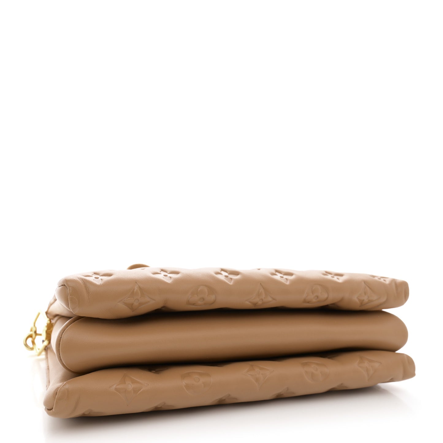 Lambskin Embossed Monogram Coussin PM Camel