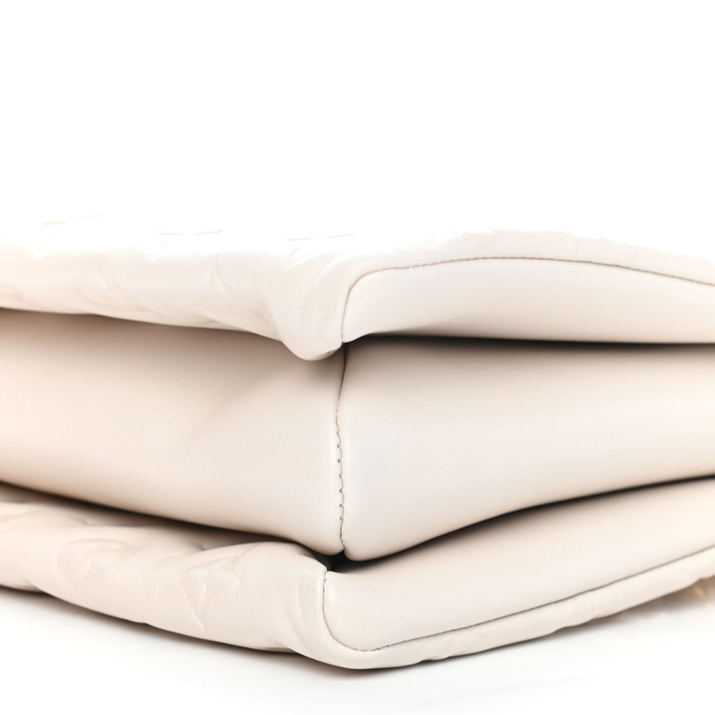 Lambskin Embossed Monogram Coussin PM Cream