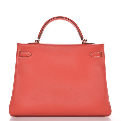 Hermes Epsom Verso Kelly Retourne 35 Rose Jaipur Gold 4 of 32