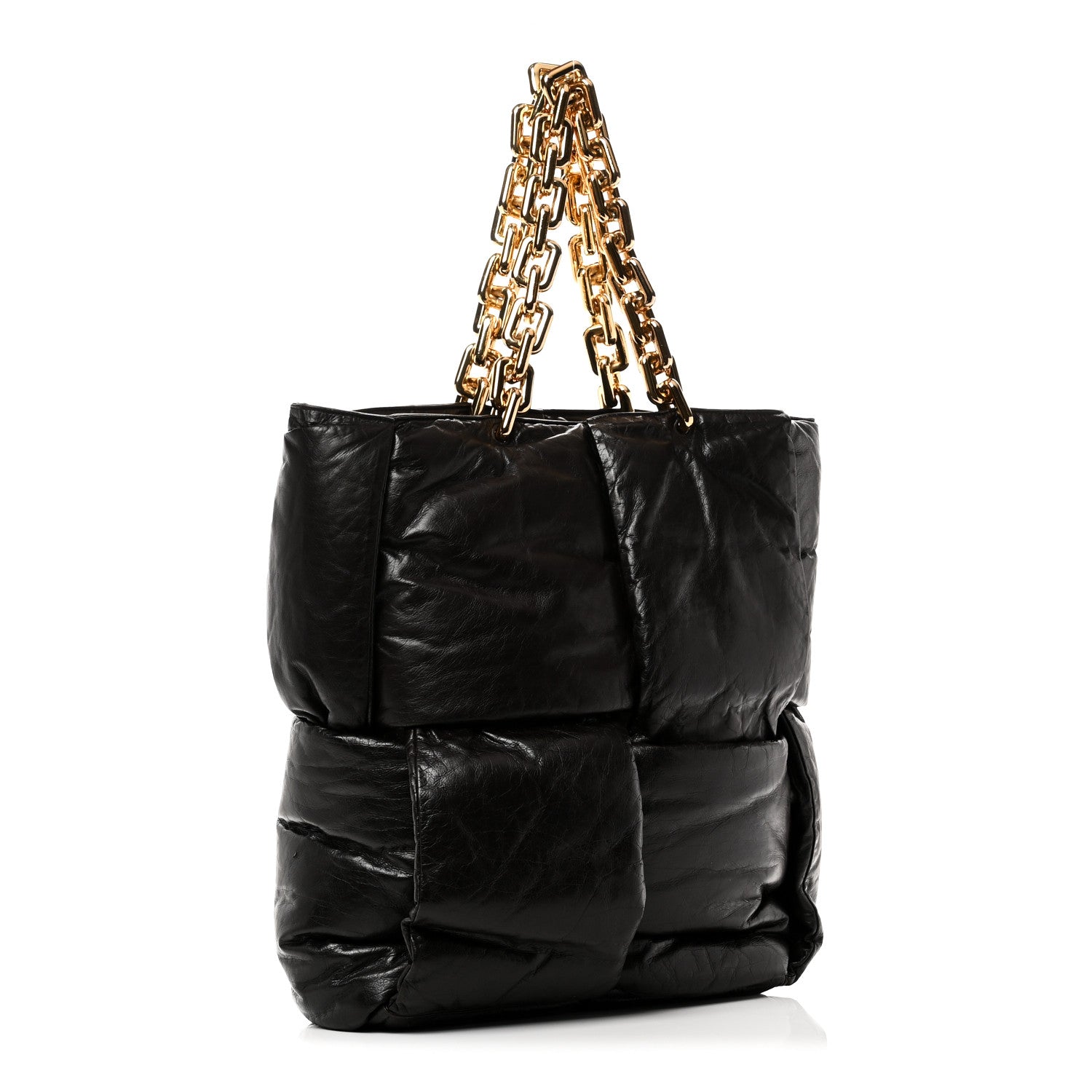 Bottega Veneta Calfskin Maxi Intrecciato Puffy Chain Tote Bag Fondente 3 of 9