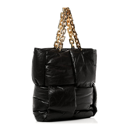 Bottega Veneta Calfskin Maxi Intrecciato Puffy Chain Tote Bag Fondente 3 of 9