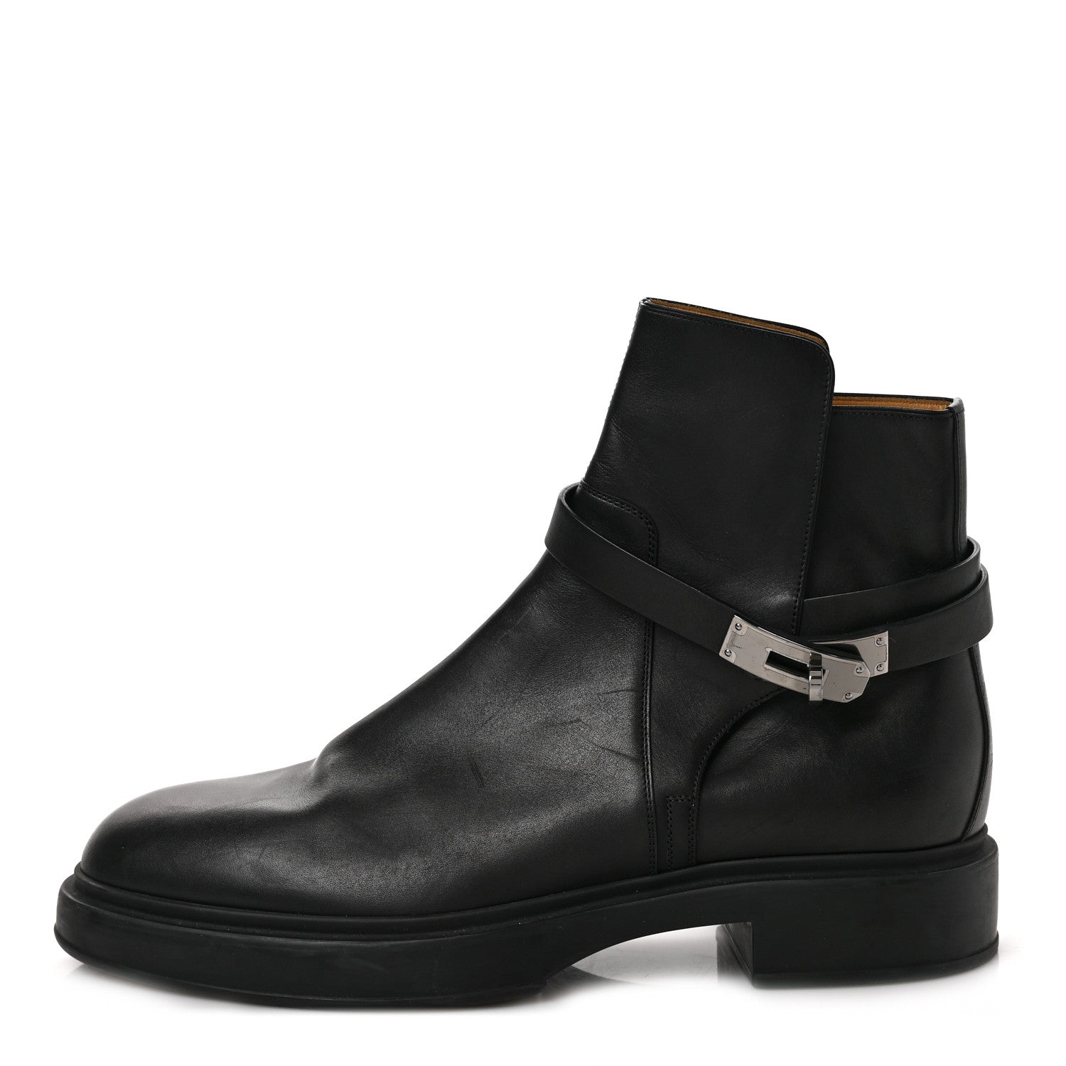 Hermes Calfskin Mens Veo Ankle Boots 42 Black 1 of 8