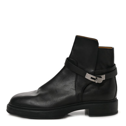 Hermes Calfskin Mens Veo Ankle Boots 42 Black 1 of 8