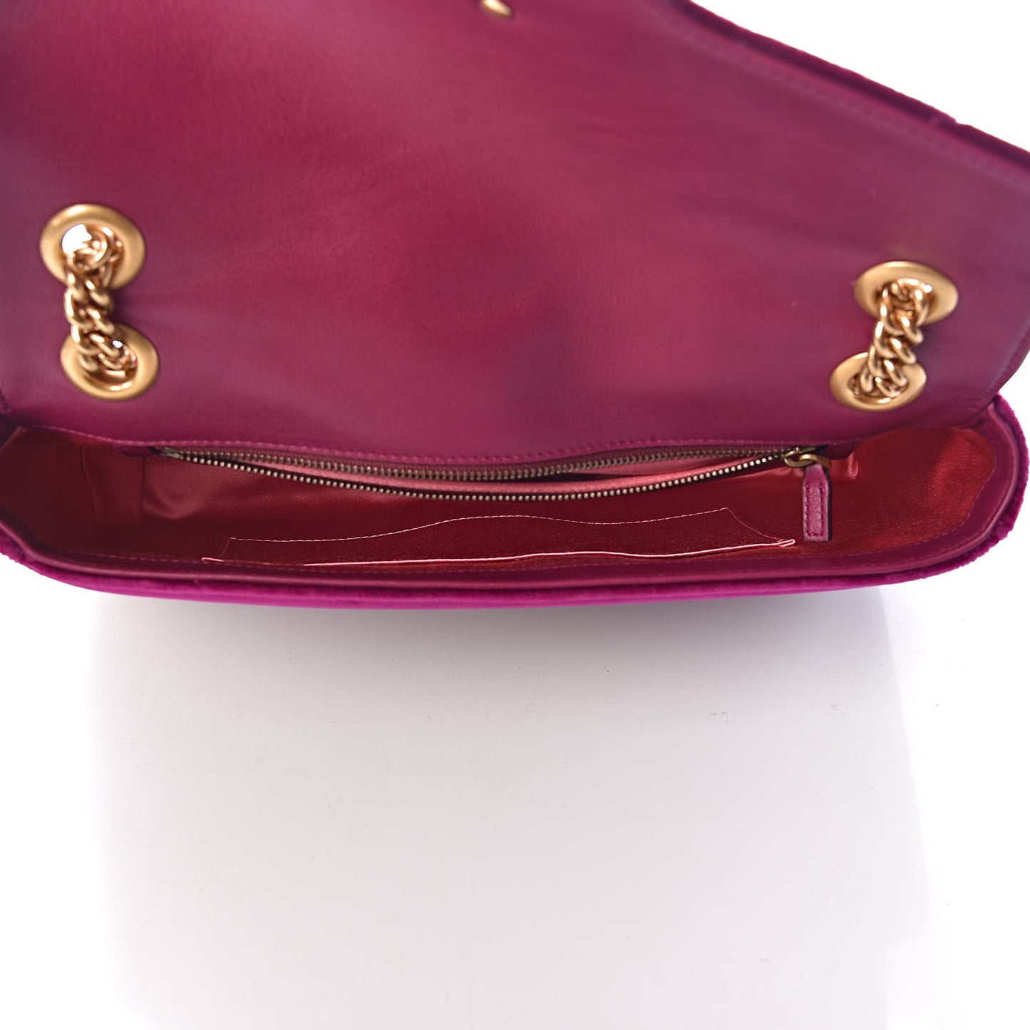 Velvet Matelasse Medium GG Marmont Shoulder Bag Fuchsia Violet Cyclamen
