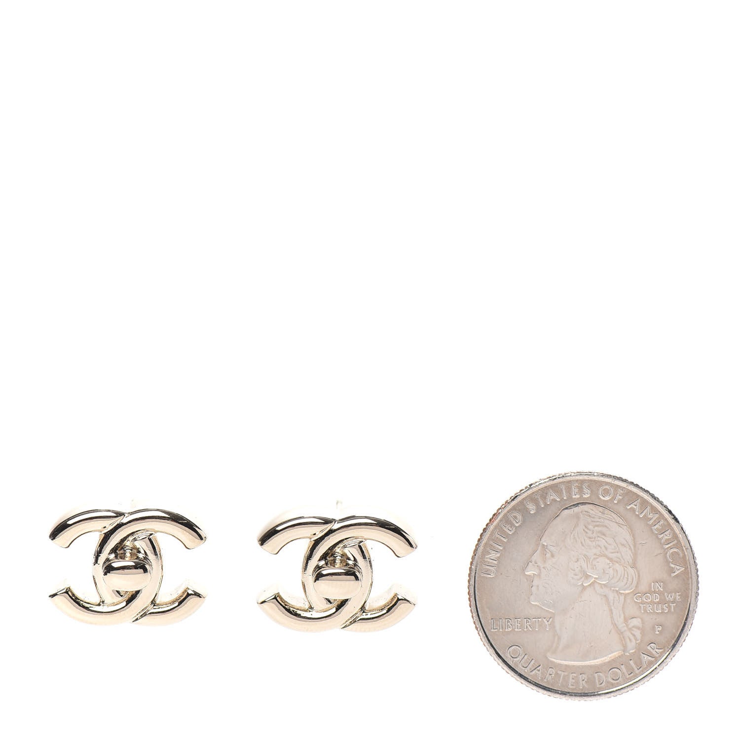 Chanel Metal CC Turnlock Clip On Earrings Gold 2 of 5
