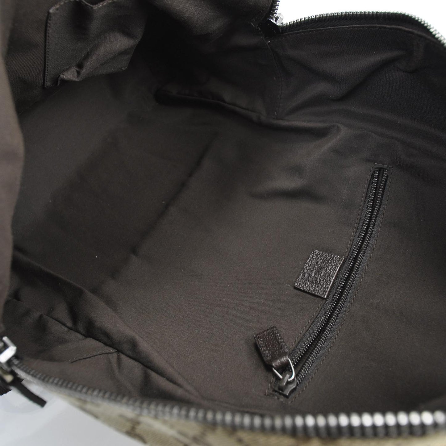 GG Monogram Web Medium Classic Backpack Brown