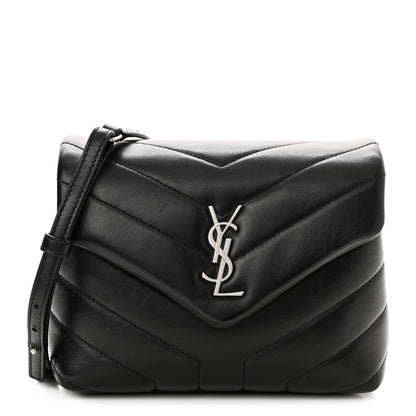 Saint Laurent Calfskin Y Quilted Monogram Toy Loulou Crossbody Bag Black 1 of 11