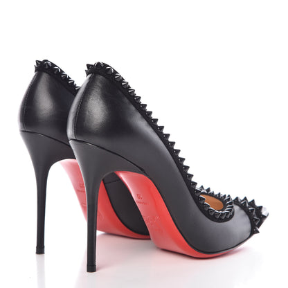 Christian Louboutin Nappa Malabar Hill Spikes 100 Pumps 37 Black 4 of 12