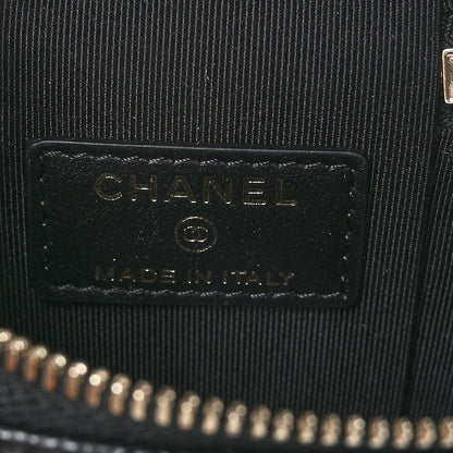 Chanel Caviar Quilted Small Handle With Care Vanity Case With Chain Black 6 of 9