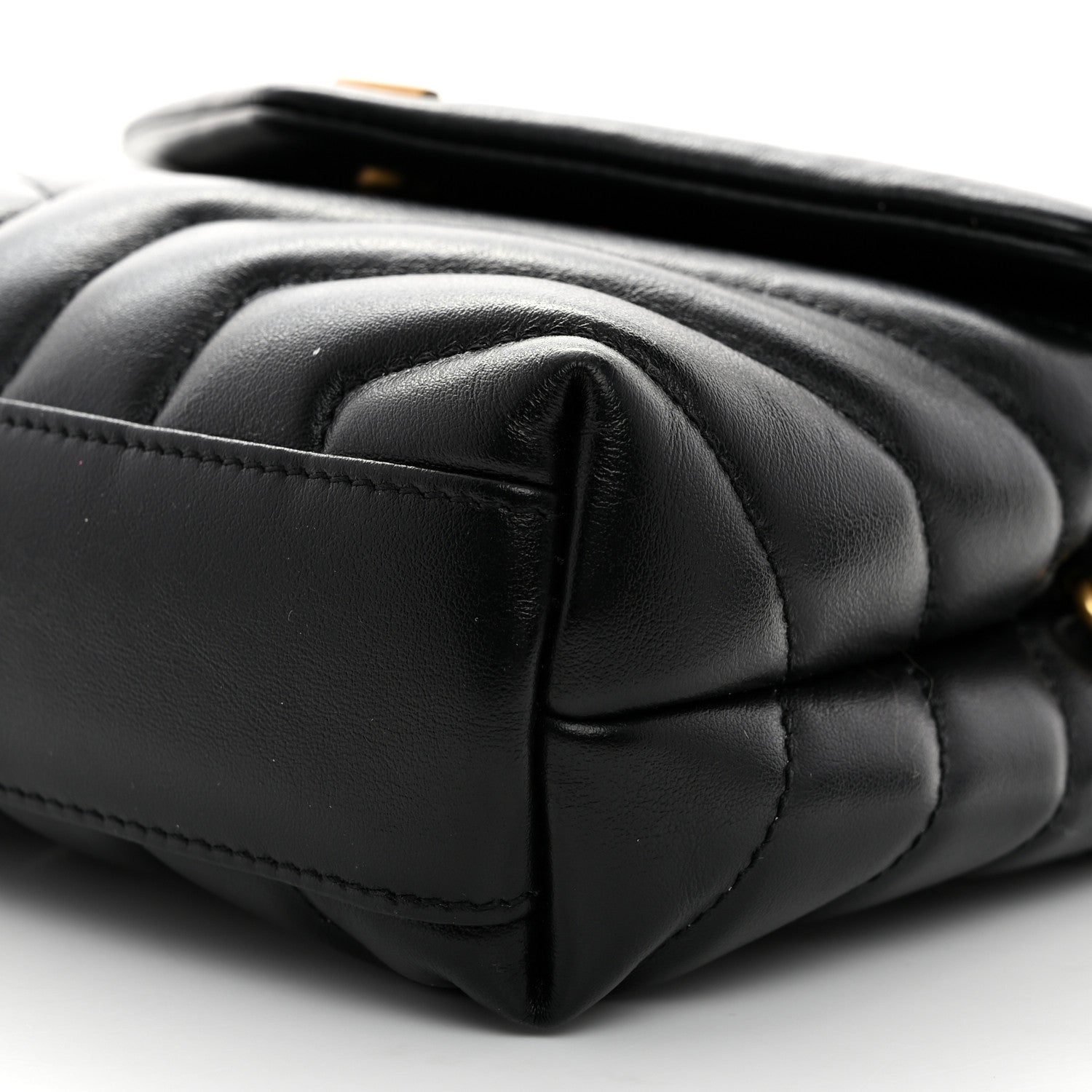 Saint Laurent Calfskin Y Quilted Monogram Toy Loulou Crossbody Bag Black 10 of 10