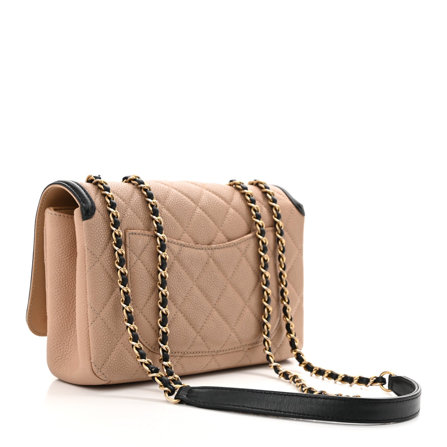 Chanel Caviar Quilted Small CC Filigree Flap Beige Black 3 of 14