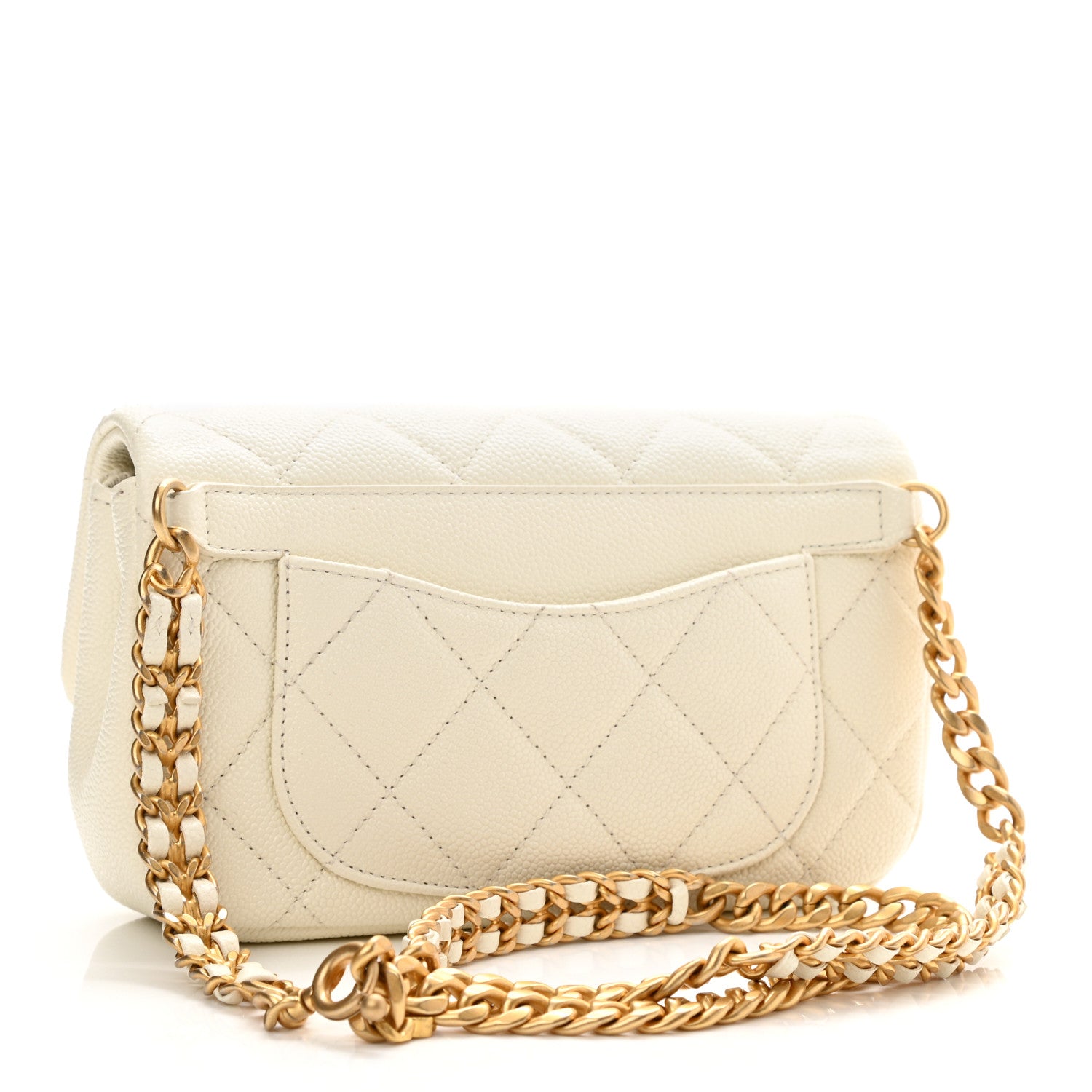 Chanel Caviar Quilted Chain Melody Waist Belt Bag White 3 of 11