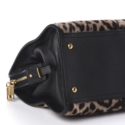 Saint Laurent Pony Hair Calfskin Leopard Print Medium Cabas Chyc Black 8 of 9