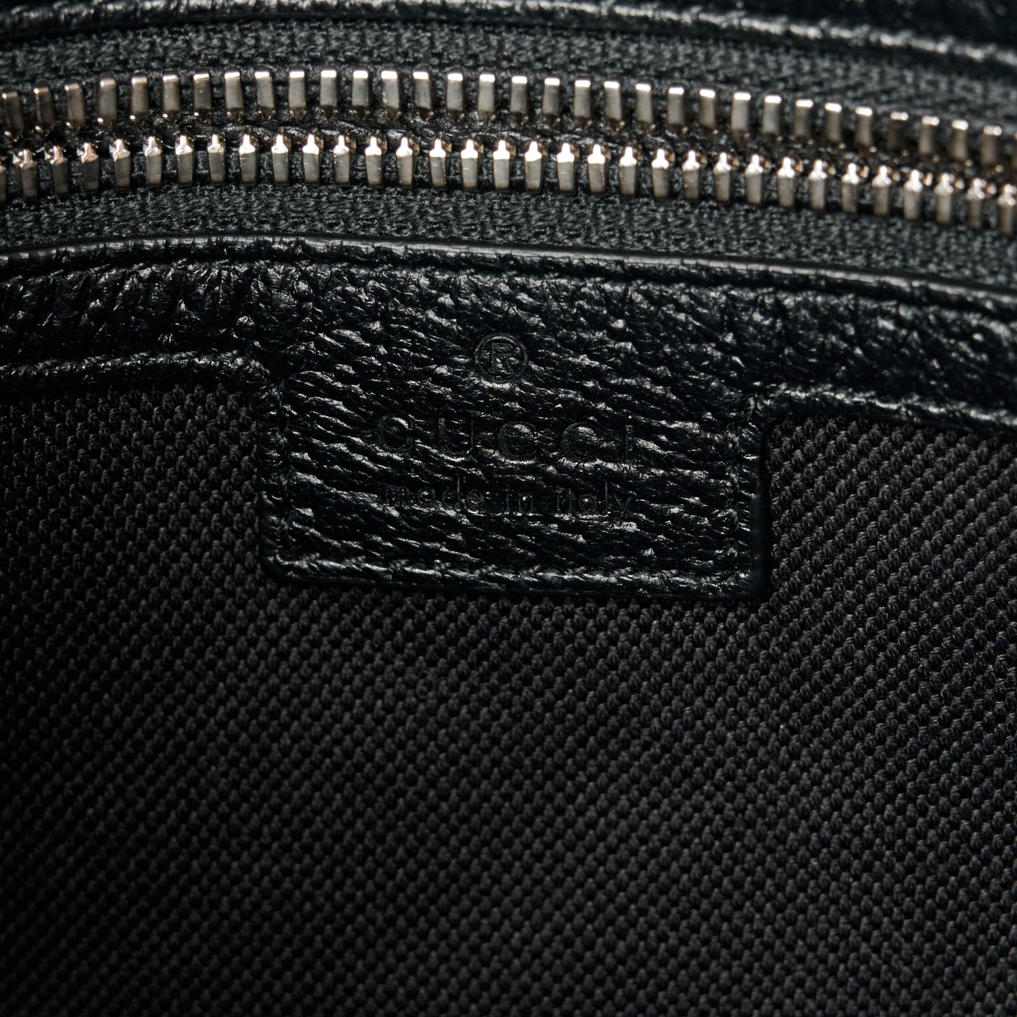 Monogram Jumbo GG Textured Dollar Calfskin Wristlet Messenger Bag Black