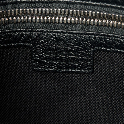 Gucci Monogram Jumbo GG Textured Dollar Calfskin Wristlet Messenger Bag Black 6 of 11