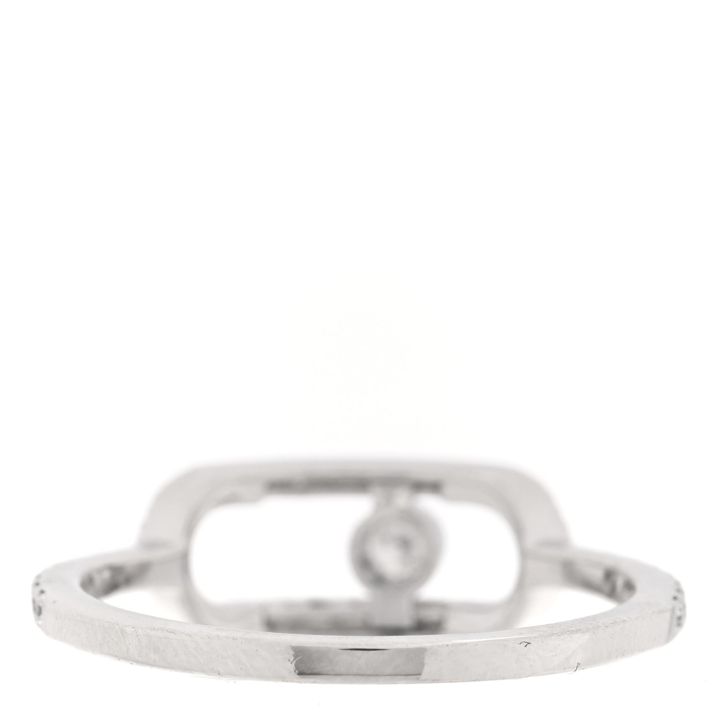 18K White Gold Diamond Large Move Uno Pave Ring 53 6.5