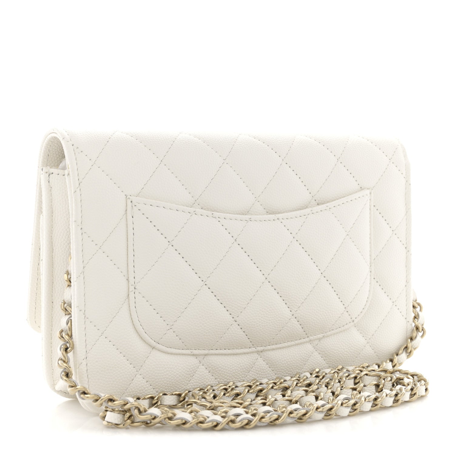 Chanel Caviar Quilted Wallet on Chain WOC White 3 of 11