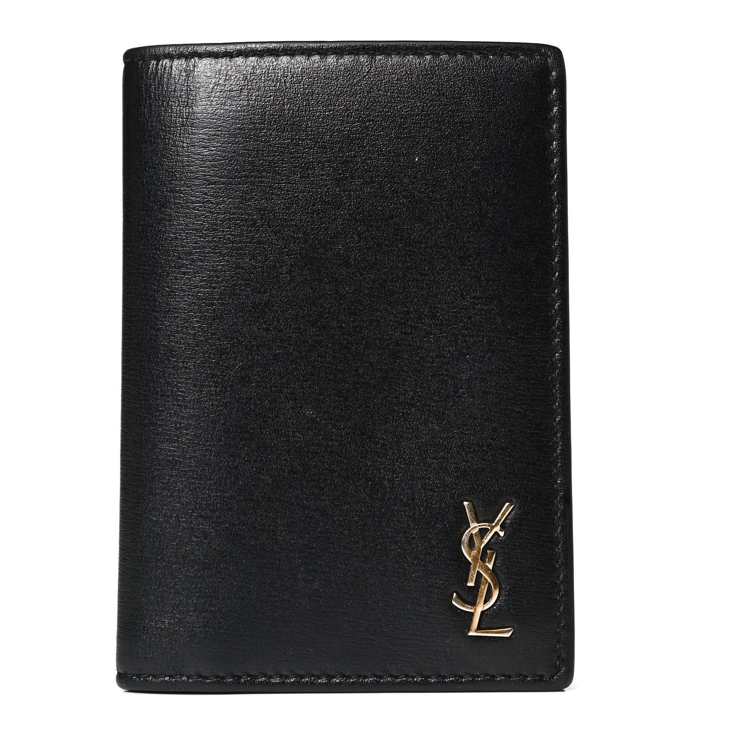 Calfskin Techno Credit Card Wallet Black